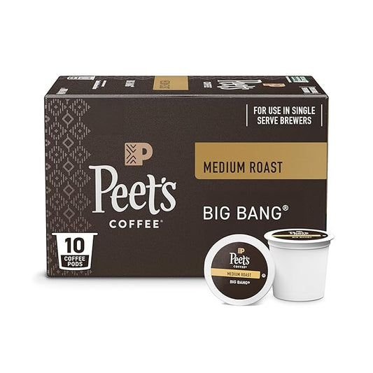 Peet's Coffee, Medium Roast Single Serve Coffee Pods - Big Bang 10 Count (1 Box of 10 Pods)