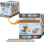 Load image into Gallery viewer, Double Donut Coffee Flavored Coffee Pods, Caramel Macchiato Coffee for Keurig K Cups Machines, Medium Roast in Recyclable Pods, 24 Count