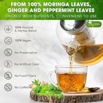 Load image into Gallery viewer, TOG999, Premium Moringa Ginger Peppermint Herbal Tea – 60 Tea Bags – Caffeine-Free, Plant-Based, Non-GMO, Naturally Refreshing Flavor, No Artificial Additives, No Sugar, No Gluten. Vegan