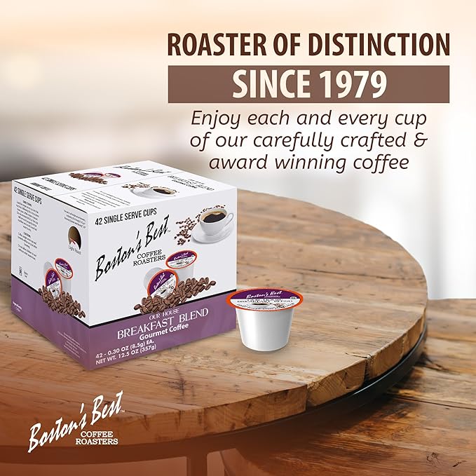 Boston’s Best - Smooth Light-Roast Breakfast Blend, Delicious Gourmet Coffee Compatible with Keurig Coffee Maker, 1 Count (42 Single Serve Cups)