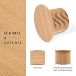 Load image into Gallery viewer, NORDICANA Single Accent Round Coffee Table, 27.5 Inch Wide 16.7 Inch Tall Oak Color Farmhouse Center Table for Living Room, Manufactured Wood Top with Oak Veneer 16.7 Height Tall