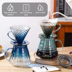 Load image into Gallery viewer, Bincoo Pour Over Coffee Maker Set with Dripper Size 02,600ml Glass Coffee Server Set,60 Angle Tapered Glass Coffee Dripper with Stand&amp;Filter Paper for Home Office Gift (Blue)