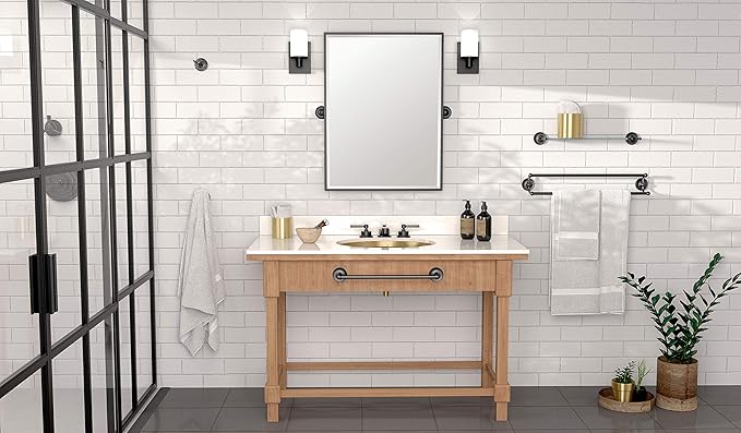 Gatco 5078MX Desinger II Towel Bar, 30 Inch, Matte Black/Wall Mounted Single Towel Holder