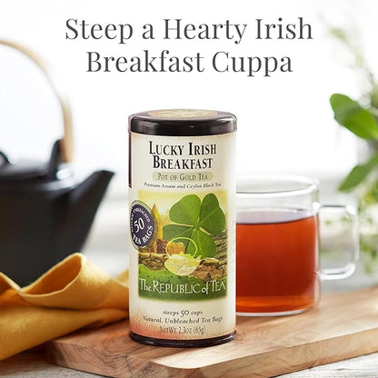 The Republic of Tea – Lucky Irish Breakfast Black Tea Bags, Naturally Caffeinated, 250 Servings
