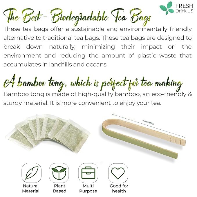 FreshDrinkUS, Premium 135 Fennel Tea Bags, 100% Natural & Pure from Fennel Seeds. Made with Natural Material Tea Bags. No Sugar, No Caffeine, No Gluten, Vegan.