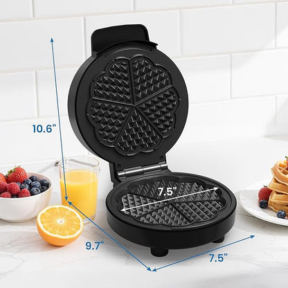 Heart Belgian Waffle Maker: Electric Waffle Machine with Adjustable Browning Control, Waffle Iron with Nonstick Plates Easy Cleanup, Breakfast Maker for Kids and Families, Stainless Steel