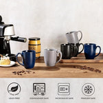 Load image into Gallery viewer, AmorArc 12 oz Coffee Mugs Set of 6, Ceramic coffee mugs with large handle for Men Women, Coffee Mugs for Coffee,Tea,Latte,Cocoa. Easy to Hold&amp;Clean, Dishwasher&amp;Microwave Safe, Matte Grey