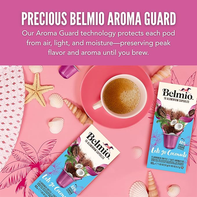 Belmio Let's Go Coconutz Espresso Coffee Pods – Medium Roast –Smooth & Tropical - Nespresso Original Line Compatible – 10 Count (Pack of 10)