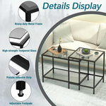 Load image into Gallery viewer, Nesting Coffee Table,Small Glass Coffee Table Set of 2,Black Modern Square Sofa Side Tea Table for Living Room,Bedroom and Small Spaces,2 Tier Tempered Glass with Sturdy Metal Frame, Easy Assembly