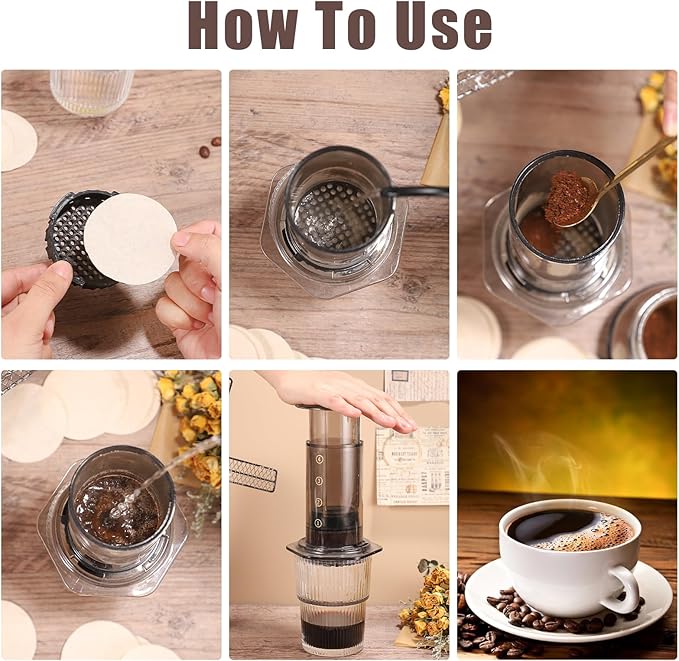 600 PCS Unbleached Coffee Filters compatible with Aeropress Coffee Maker Replacement Round Coffee Filters Disposable Paper Filters