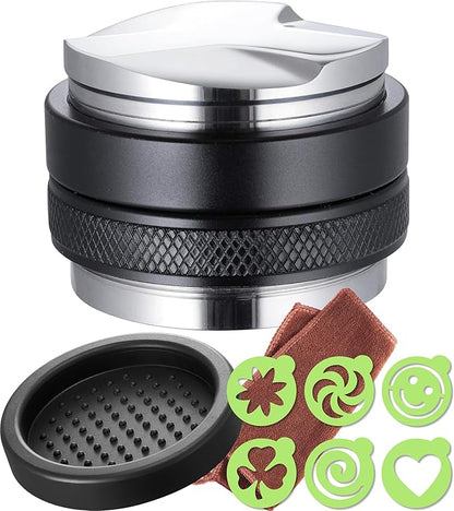 Premium Barista Espresso Tamper Set 53mm Aluminum and Stainless Steel (53mm, Aluminum Handle)