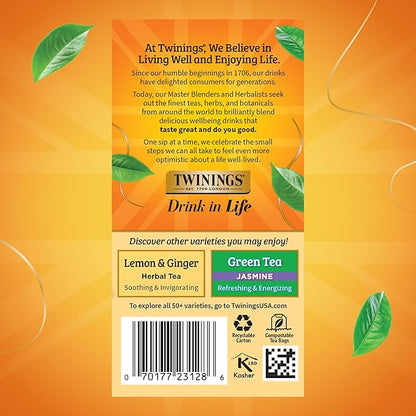 Twinings Camomile, Honey & Vanilla Herbal Tea Individually Wrapped Bags, 20 Count (Pack of 6), Naturally Caffeine-Free, Enjoy Hot or Iced, 120 Teabags