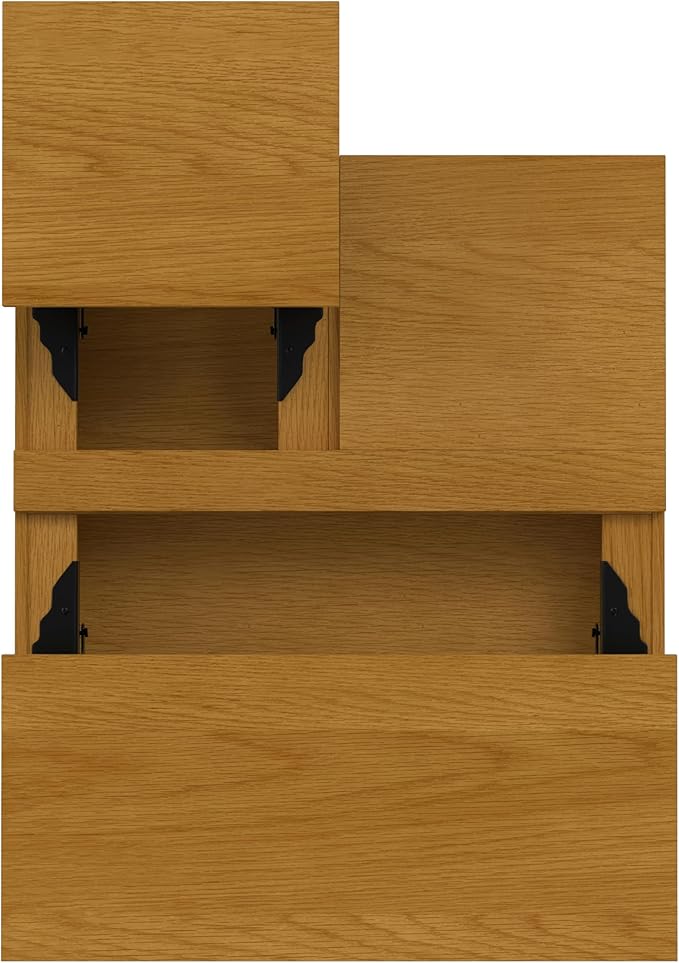 SIMPLIHOME Hunter Lift Top Coffee Table - 32 inch Wide Oak Veneer and Metal Industrial Square Lift Top Cocktail Table in Oak, Living Room Table with Dual Lift Tops, Hidden Storage and Hairpin Legs