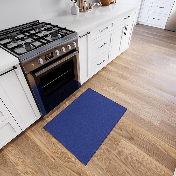 Ottomanson Rugs for Entryway 2'3" x 3' Non Slip Solid Small Area Rugs Durable Front Door Mat Rug Stain Resistant Entrance Rugs for Bathroom Kitchen Bedroom & Living Room, Navy