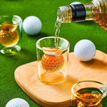 Load image into Gallery viewer, Golf Ball Shot Glasses Set of 4, Funny Handmade Birthday Gifts for Men and Women - 2oz Double Walled with 3D Shape Golf Ball Inside, Tequila, Whiskey, Cocktail Presents for Golfer