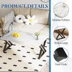 Load image into Gallery viewer, Coffee Table White Living Room Center Table, Simple Modern Faux Marble Rectangular Tea Table with Sturdy Black Metal Frame,Industrial Wooden Coffee Table for Bedroom Home Office