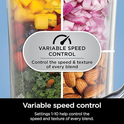 Ninja TB201 Detect Power Blender Pro, BlendSense Technology, For Smoothies, Shakes & More, 1800 Peak Watts, 72 oz. Pitcher, Blender, Black