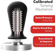 LuxHaus Espresso Tamper - 53mm Calibrated Coffee Tamper for Espresso Machine with Spring Loaded 100% Flat Stainless Steel Base