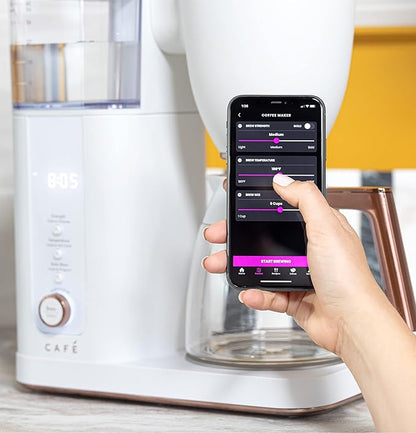 Café Specialty Drip Coffee Maker | 10-Cup Glass Carafe | WiFi Enabled Voice-to-Brew Technology | Smart Home Kitchen Essentials | SCA Certified, Barista-Quality Brew | Matte White