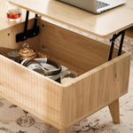 Load image into Gallery viewer, LYNCOHOME Fluted Lift Top Coffee Table with Hidden Compartment, Modern Center Table for Living Room, Home Office, Natural