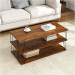 Load image into Gallery viewer, Coffee Table, 40" Center Table with Storage Shelf, Rectangle Coffee Table, for Living Room, Toolless, Easy Assembly, Simple Style, Rustic Brown (Classic)
