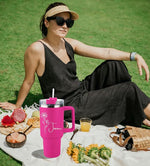 Load image into Gallery viewer, Ships Next Day,Birth Flower 40 Oz Tumbler with Handle and Straw, Personalized Tumbler with Name Insulated Cup Reusable Stainless Steel Water Bottle Travel Mug Christmas Birthday Gifts for Women