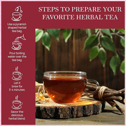 Tealeaf & Co. Licorice Root Tea Blended with Organic Spices - Pure Herbal Tea Bags with Cardamom, Ginger, Cinnamon Sticks & Licorice Root Extract - Low Caffeine - Gluten Free - 50 Teabags