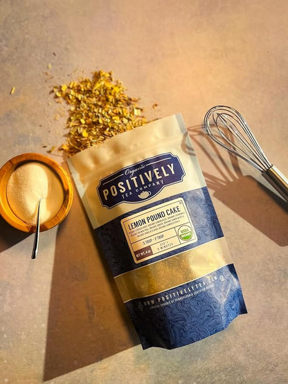 Organic Positively Tea Company, Lemon Pound Cake, Herbal Tea, Loose Leaf, 4 Ounce