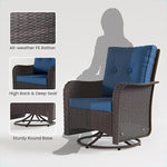 Load image into Gallery viewer, 10 Pieces Outdoor Patio Furniture Set Outdoor Furniture Patio Sectional Sofa Conversation Set w/ETL Approved 45" Gas Outdoor Fire Table &amp; Coffee Table, Swivel Rocking Chair Navy.