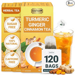 Load image into Gallery viewer, LeafLea Turmeric Ginger Cinnamon Tea, 120 Individually Wrapped Tea Bags, 100% Natural Herbal Blend with Pure Ginger and Turmeric, Supports Digestion &amp; Immune Health, Caffeine-Free, No Sugar