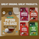 Load image into Gallery viewer, FGO Organic Pu'erh Tea, 100 Count, Eco-Conscious Black Tea Bags, Resealable Bag, Packaging May Vary (Pack of 1)