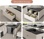Load image into Gallery viewer, Lift Top Coffee Table with 4 Stools, 3 in 1 Multi-Function Center Table, Modern Lift Tabletop Coffee Table, Extendable Dining Table for Living Room (47.24 Inch)
