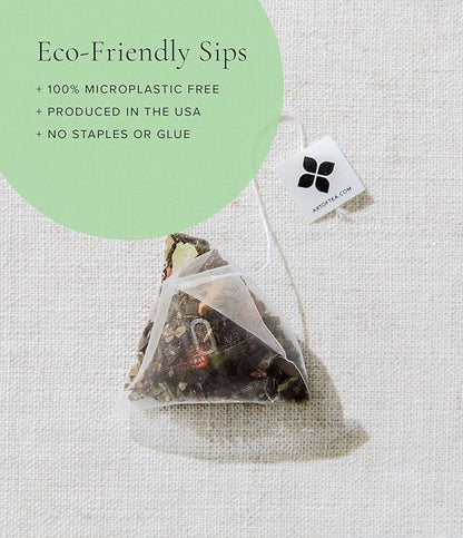 Art of Tea | Mint Green Tea | 12 Count Pyramid Tea Bag Sachets
