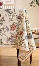 Load image into Gallery viewer, Designer French Light Beige Small Square Tablecloth,Linen Florals and Birds Pattern Table Cloth,Anti-Wrinkle Decorative Tablecloths for Dining Thanksgiving Kitchen,55"*55"-Cornucopia