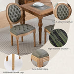 Load image into Gallery viewer, Vintage French Country Dining Chairs Set of 6, PU Leather Dining Chairs with Solid Wood Legs, Upholstered Dining Chair, Sillas para Comedor, Kitchen &amp; Dining Room Chair (Olive Green, PU, 6Pcs)