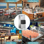 Load image into Gallery viewer, Commercial Ice Maker Machine 430Lbs/24H, Industrial Ice Machine 350 Lbs Storage Bin, 156PCS Clear Ice Cubes in 11 Mins, Freestanding Stainless Steel Ice Maker for Restaurants/Bar/Large Families