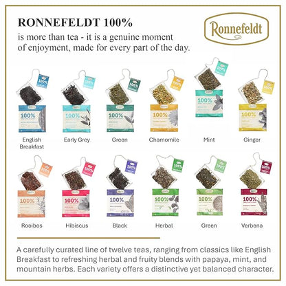 Ronnefeldt 100% Mindful Mint – German Herbal Tea with Mint, Spearmint & Peppermint – Loose Leaf in 15 Individually Wrapped Bags – Naturally Caffeine-Free
