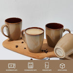 Load image into Gallery viewer, Coffee Mug 16 oz, Ceramic Coffee Mugs Set of 4, Reactive Glaze Mug for Latte/Tea/Cappuccino, Large Stackable Mug Set for Men, Women, Dad, Mom, Dishwasher &amp; Microwave Safe, Brown Yellow