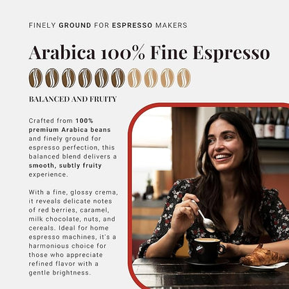 Caffè Vergnano Italian Finely Ground 100% Arabica Espresso Coffee, 4 Pack – Intensity 6, Delicate & Subtly Fruity Blend, Slow Roasted with Notes of Milk Chocolate, Caramel & Nuts, 8.82 oz Tin