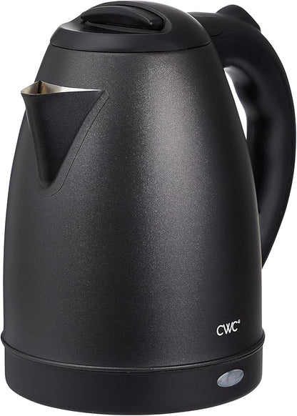 COOK WITH COLOR Electric Kettle - Rapid Boil, Sleek Design, and Safety Features - Great for Quick and Easy, Stainless Steel Black, 1.7 Liters