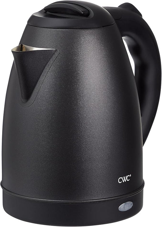 COOK WITH COLOR Electric Kettle - Rapid Boil, Sleek Design, and Safety Features - Great for Quick and Easy, Stainless Steel Black, 1.7 Liters