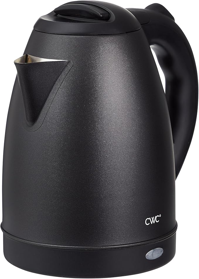 COOK WITH COLOR Electric Kettle - Rapid Boil, Sleek Design, and Safety Features - Great for Quick and Easy, Stainless Steel Black, 1.7 Liters