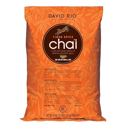 Tiger Spice Chai Tea Latte Mix, 64 Oz, Black Tea, Organic Spices, Dairy Free, Serve Hot or Cold, Just Add Water or Milk, 64 Servings, Perfect for Food Service