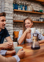 Load image into Gallery viewer, AGOGO Pour Over Coffee Maker Glass - 6/8/10 Cup Barista Kit with 304 Stainless Filter for Home, Office, Camping, Cafes - Easy Clean Coffee Dripper Set (Rag&amp;Brush Included) (10 Cup/34 oz-Slim Shape)