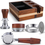 Load image into Gallery viewer, 54mm Breville Espresso Accessories Kit 6 pcs 54mm Bottomless Portafilter, Spring Loaded Tamper, Coffee Distributor, Dosing Funnel,Puck Screen and Espresso Station Organizer Knock Box