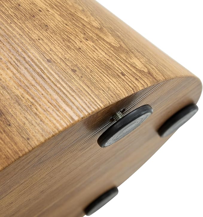 Wood Coffee Table, 25.6" Small Coffee Table, Natural Wood Grain Round Tabletop with Wooden Cone Base, Round Living Room Table with Adjustable Feet, Mid Century Center Table for Apartment,Small Space