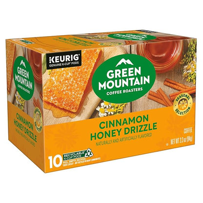 Green Mountain Coffee Roasters Cinnamon Honey Drizzle, Single-Serve Keurig K-Cup Pods, 6 Boxes of 10 (60 Count Total)