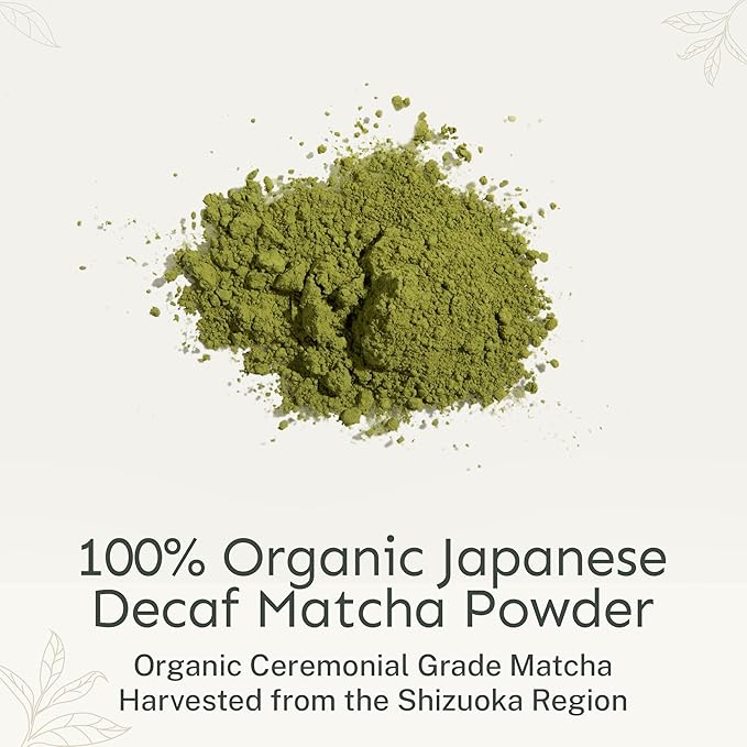 Yu Tea Organic Decaf Matcha Powder Ceremonial Grade, Instant Packets | Rich in Antioxidants & L-Theanine, Low Caffeine | Unsweetened Grade A Japanese Green Tea Powder | Single Serve Sticks, 30 Ct