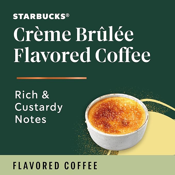 Starbucks K-Cup Coffee Pods, Crème Brûlée Flavored Coffee, Naturally Flavored, 100% Arabica, 6 boxes (60 pods total)