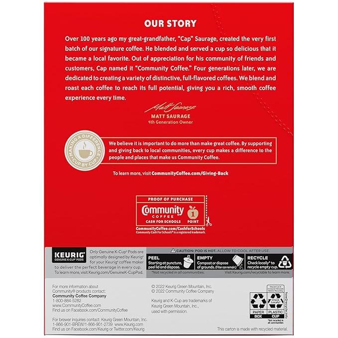 Community Coffee Pecan Praline Flavored 24 Count Coffee Pods, Medium Roast, Compatible with Keurig 2.0 K-Cup Brewers, 24 Count (Pack of 1)